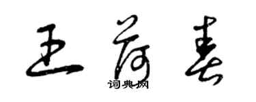 曾慶福王荷春草書個性簽名怎么寫