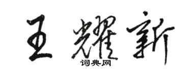 駱恆光王耀新行書個性簽名怎么寫