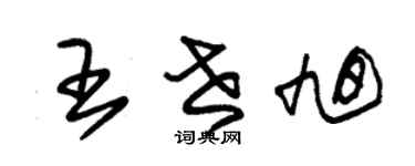 朱錫榮王世旭草書個性簽名怎么寫