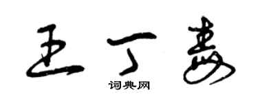 曾慶福王丁毒草書個性簽名怎么寫