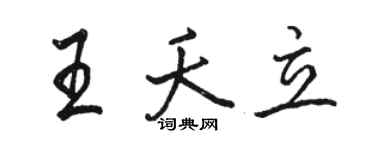 駱恆光王夭立行書個性簽名怎么寫