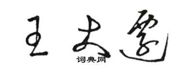 駱恆光王大遷草書個性簽名怎么寫