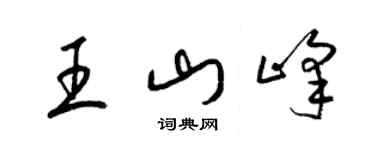 梁錦英王山峰草書個性簽名怎么寫