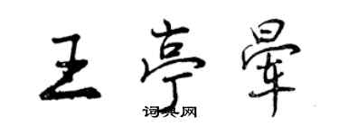 曾慶福王亭暈行書個性簽名怎么寫