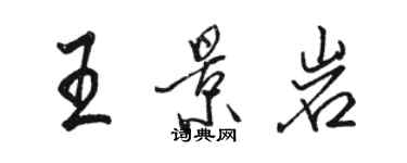 駱恆光王景岩行書個性簽名怎么寫