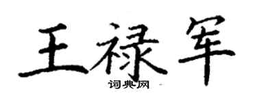 丁謙王祿軍楷書個性簽名怎么寫