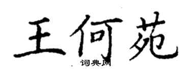 丁謙王何苑楷書個性簽名怎么寫