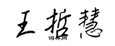 王正良王哲慧行書個性簽名怎么寫