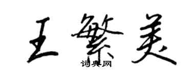 王正良王繁美行書個性簽名怎么寫