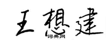 王正良王想建行書個性簽名怎么寫