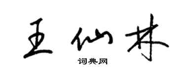 梁錦英王仙林草書個性簽名怎么寫