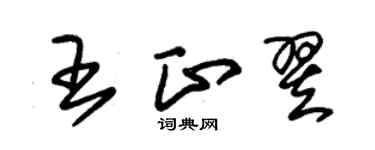 朱錫榮王正翌草書個性簽名怎么寫