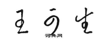 駱恆光王可生草書個性簽名怎么寫