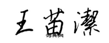 王正良王苗潔行書個性簽名怎么寫