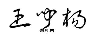 曾慶福王聞楊草書個性簽名怎么寫