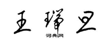 梁錦英王瑞旦草書個性簽名怎么寫