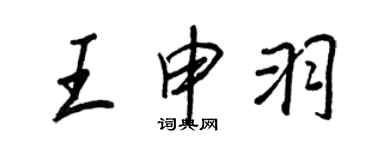 王正良王申羽行書個性簽名怎么寫