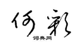 梁錦英何彩草書個性簽名怎么寫