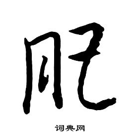 朱耷千字文中肥的寫法