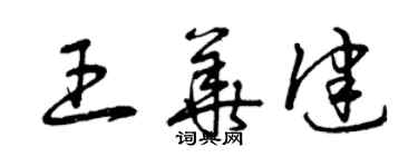 曾慶福王華健草書個性簽名怎么寫