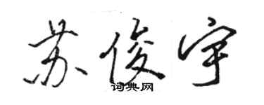 駱恆光蘇俊宇行書個性簽名怎么寫