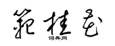 梁錦英范桂花草書個性簽名怎么寫