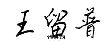 王正良王留普行書個性簽名怎么寫