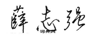 駱恆光薛志強行書個性簽名怎么寫