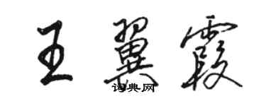 駱恆光王翼霞行書個性簽名怎么寫