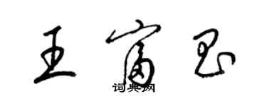 梁錦英王富昌草書個性簽名怎么寫