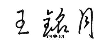 駱恆光王銘月草書個性簽名怎么寫