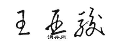 駱恆光王亞駿草書個性簽名怎么寫