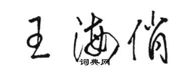駱恆光王海俏草書個性簽名怎么寫