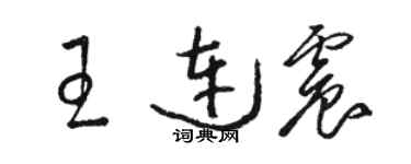 駱恆光王連震草書個性簽名怎么寫