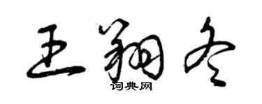 曾慶福王翔冬草書個性簽名怎么寫