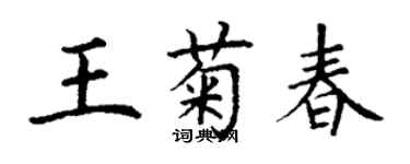 丁謙王菊春楷書個性簽名怎么寫