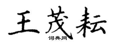 丁謙王茂耘楷書個性簽名怎么寫