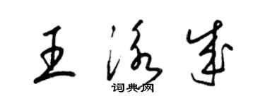 梁錦英王泳成草書個性簽名怎么寫