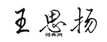 駱恆光王思揚行書個性簽名怎么寫