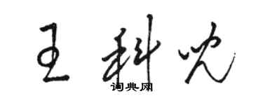 駱恆光王科兒草書個性簽名怎么寫