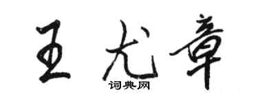 駱恆光王尤章行書個性簽名怎么寫