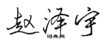 駱恆光趙澤宇行書個性簽名怎么寫