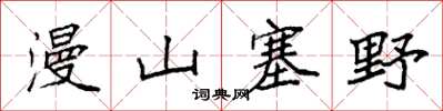 袁強漫山塞野楷書怎么寫