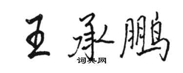 駱恆光王承鵬行書個性簽名怎么寫