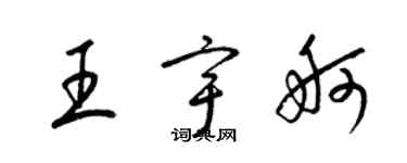 梁錦英王宇舸草書個性簽名怎么寫