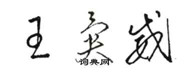 駱恆光王異威草書個性簽名怎么寫