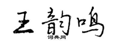 曾慶福王韻鳴行書個性簽名怎么寫