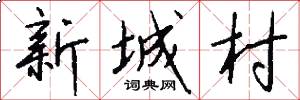 新城村怎么寫好看