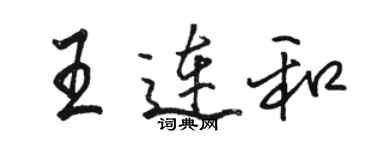 駱恆光王連和行書個性簽名怎么寫