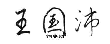 駱恆光王國沛行書個性簽名怎么寫